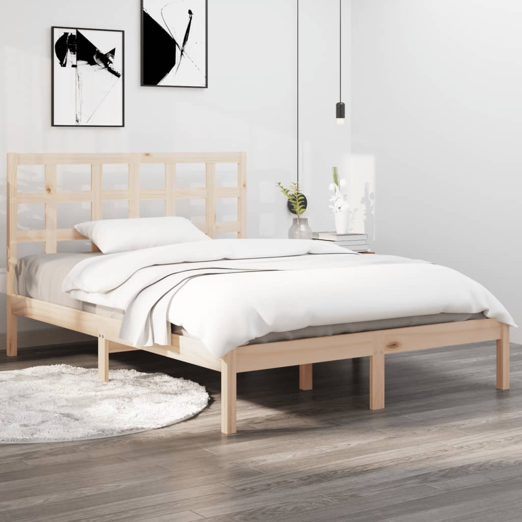 Bed Frame Solid Wood 135x190 cm Double