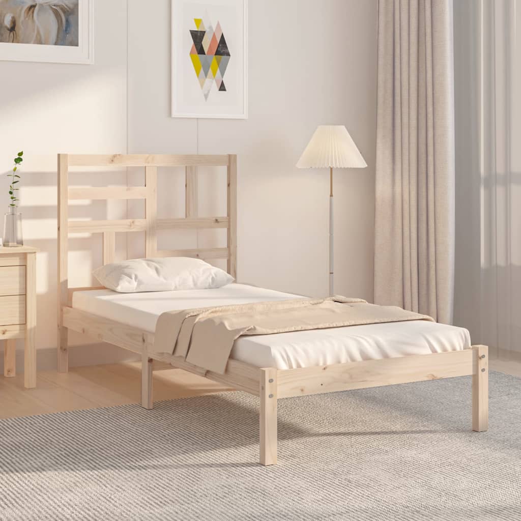 Bed Frame Solid Wood 90X190 cm Single