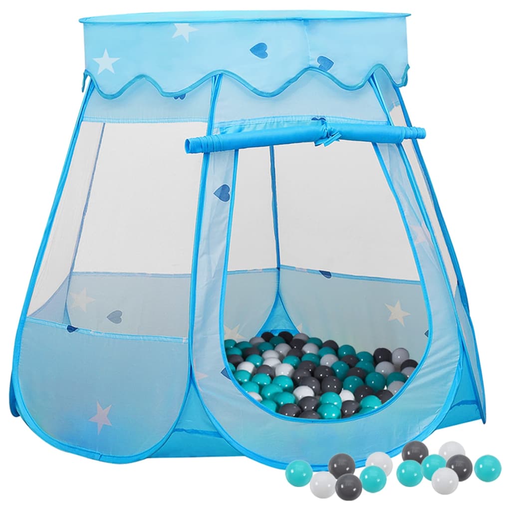 Children Play Tent with 250 Balls Blue 102x102x82cm