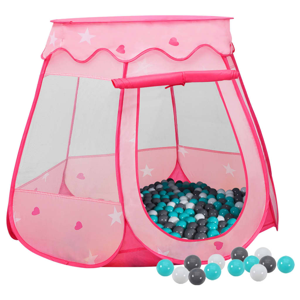 Children Play Tent with 250 Balls Pink 102x102x82cm