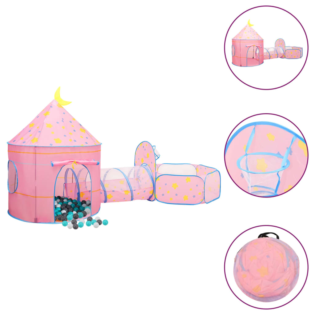 Children Play Tent with 250 Balls Pink 301x120x128cm