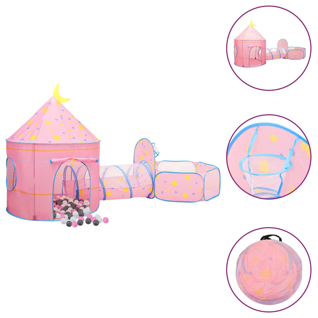 Children Play Tent with 250 Balls Pink 301x120x128cm