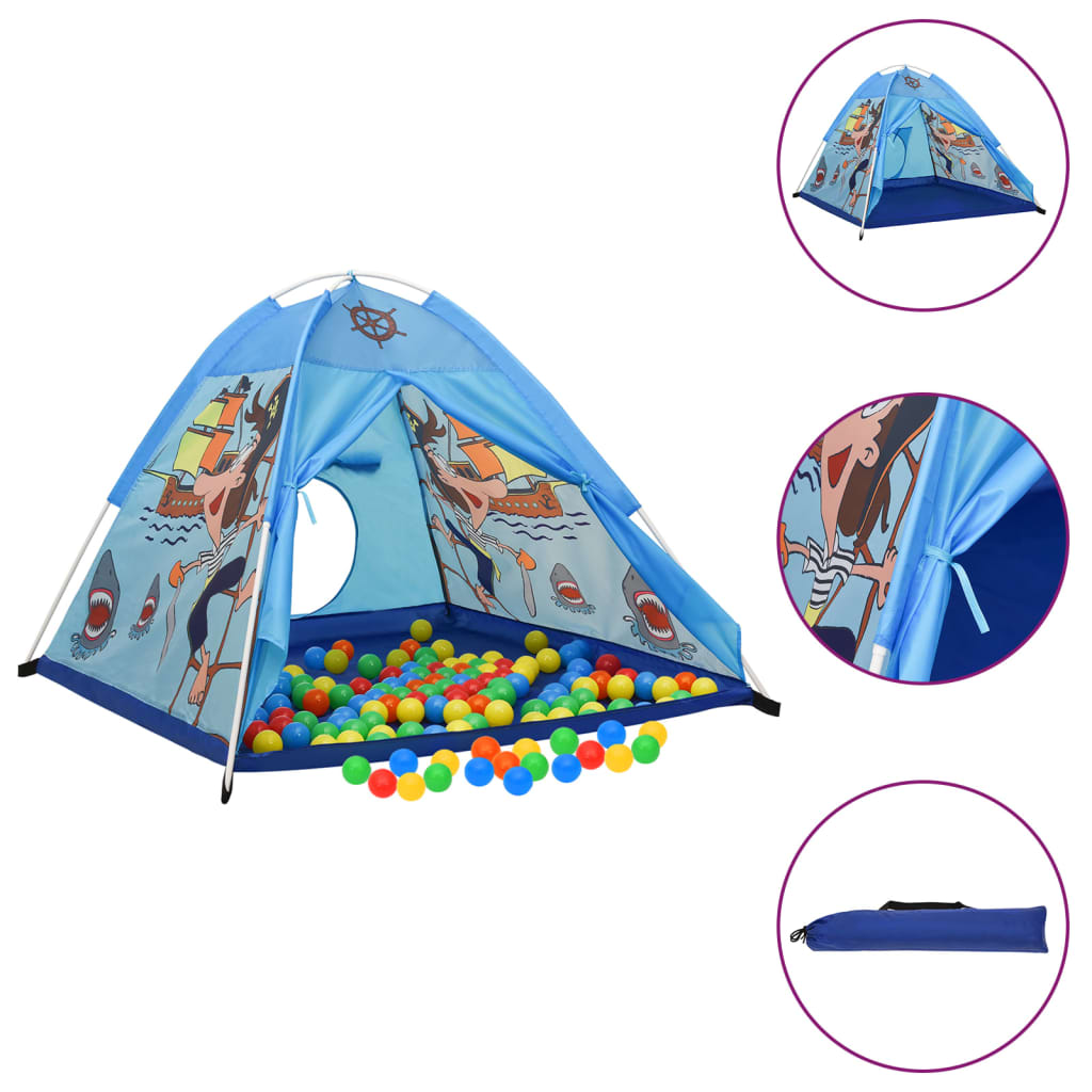 Children Play Tent with 250 Balls Blue 120x120x90cm