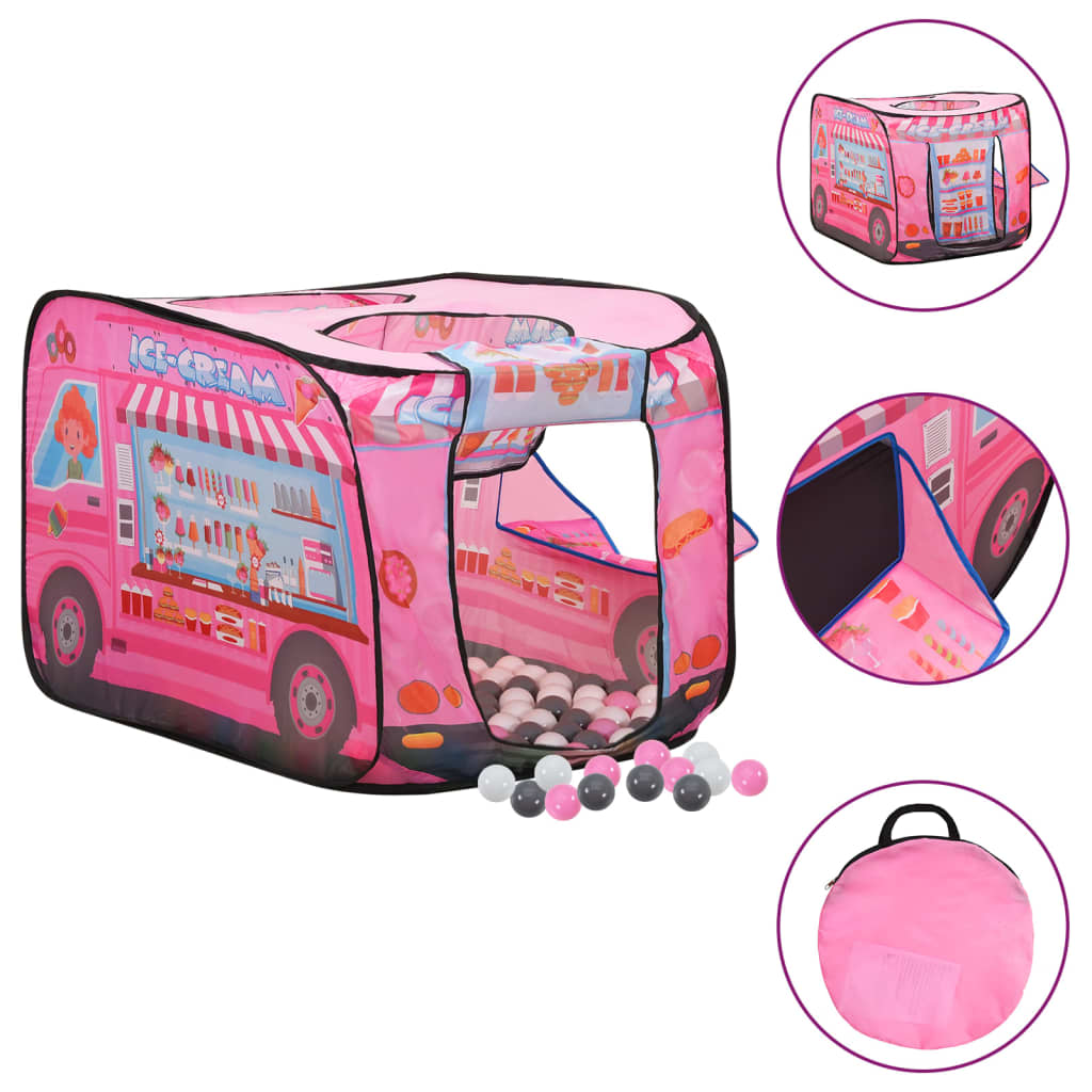 Children Play Tent with 250 Balls Pink 70x112x70cm