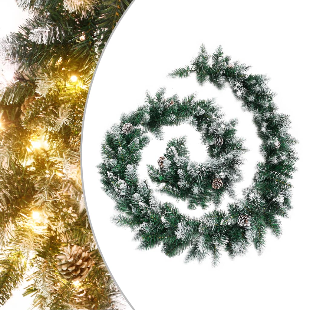 Geile Christmas Garland with LED Lights Green 5.2 m PVC