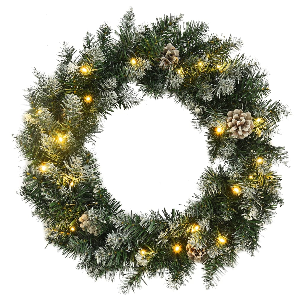 Chena Christmas Wreath with LED Lights Green 45cm PVC