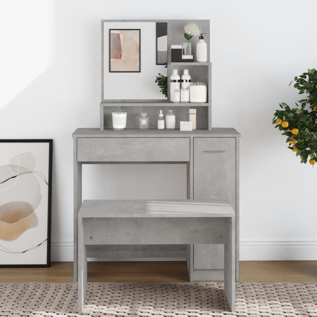 Dressing Table - AMES Dresser Concrete Grey 86.5cm