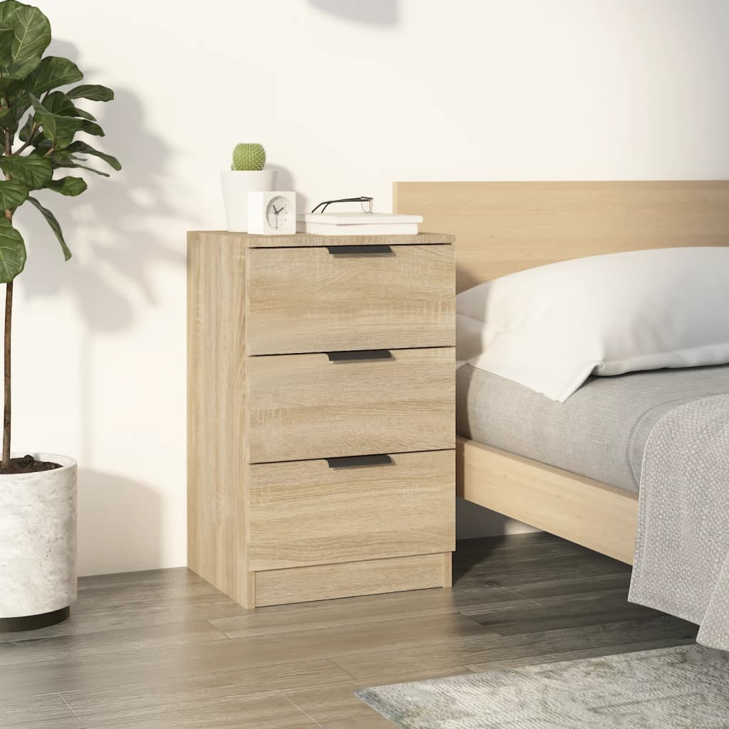 Bedside Table - MIDLAND Nightstand Sonoma Oak 40cm
