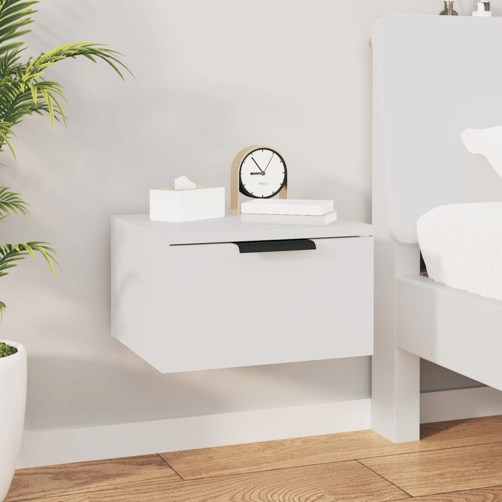 Bedside Table - RADFORD Nightstand White 34cm