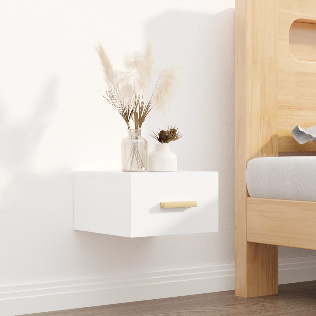 Bedside Table - MERLIN Jax Nightstand White 35cm