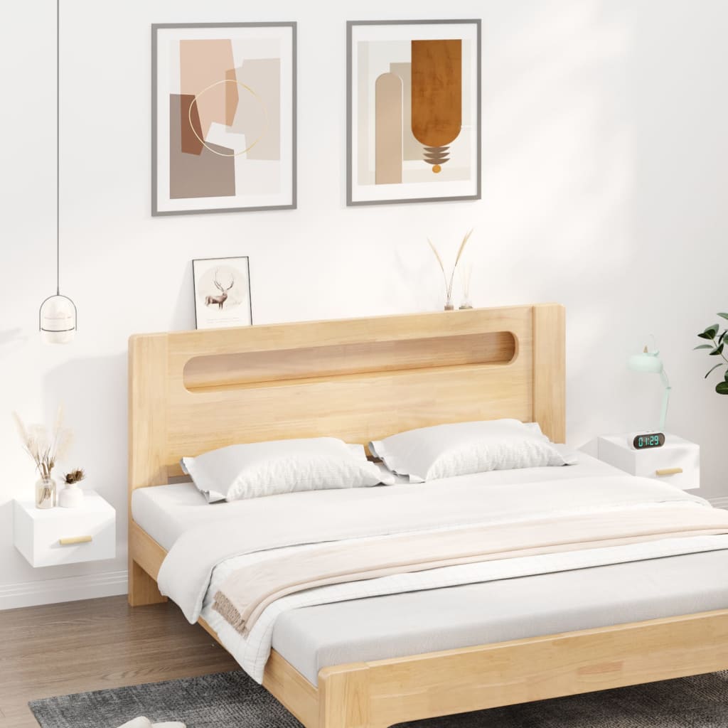 Bedside Table - MERLIN Zoe 2 Piece Nightstand White 35cm