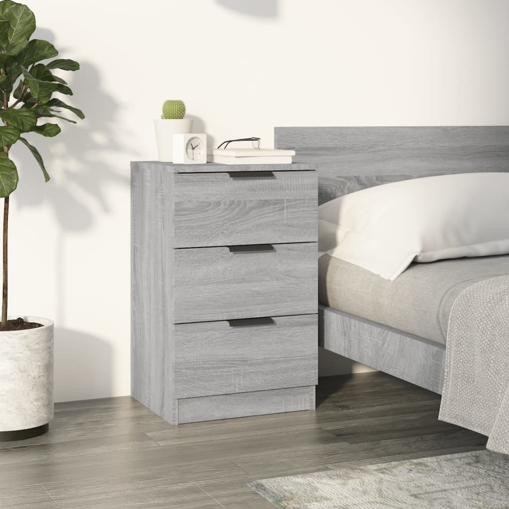 Bedside Table - MIDLAND Nightstand Grey Sonoma 40cm
