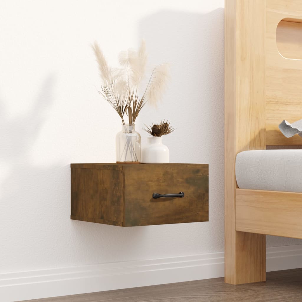 Bedside Table - MERLIN Sam Nightstand Smoked Oak 35cm