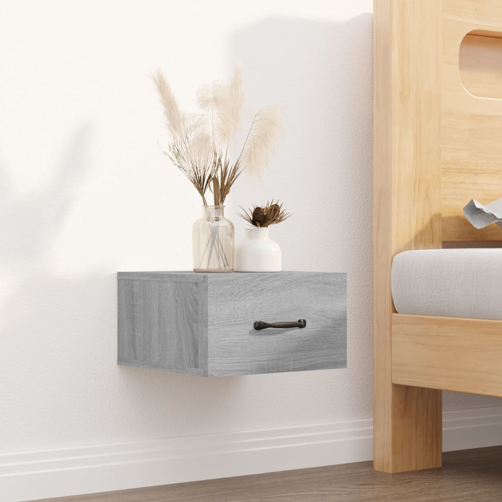 Bedside Table - MERLIN Ivy Nightstand Grey Sonoma 35cm