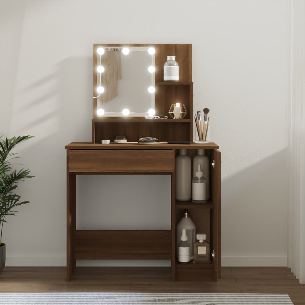 Dressing Table - CHENNAI Dresser Brown Oak 86.5cm