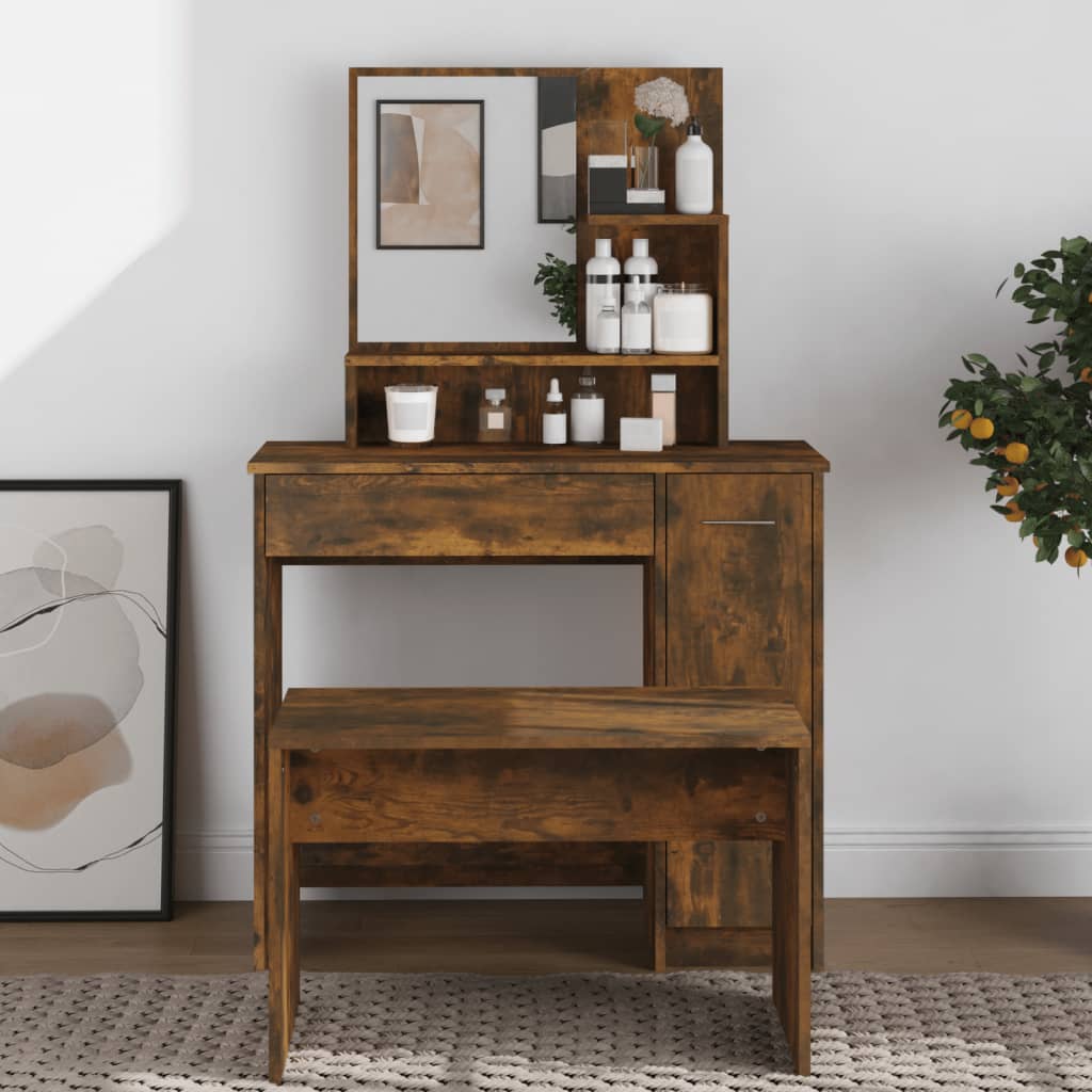Dressing Table - AMES Dresser Smoked Oak 86.5cm