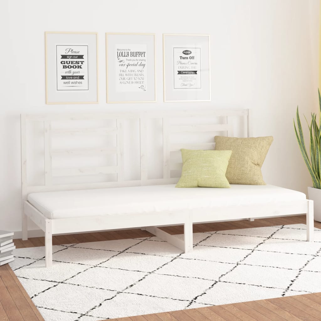 Day Bed White 80x200 cm Solid Wood Pine