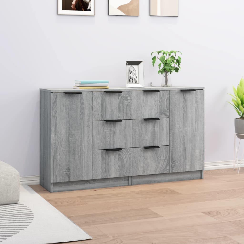 Sideboards 2 Pieces Grey Sonoma 60x30x70 cm Engineered Wood