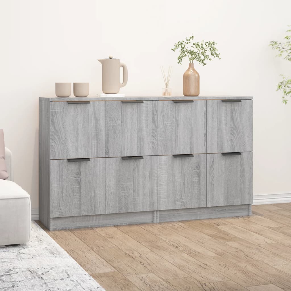 Sideboards 2 pcs Grey Sonoma 60x30x70 cm Engineered Wood