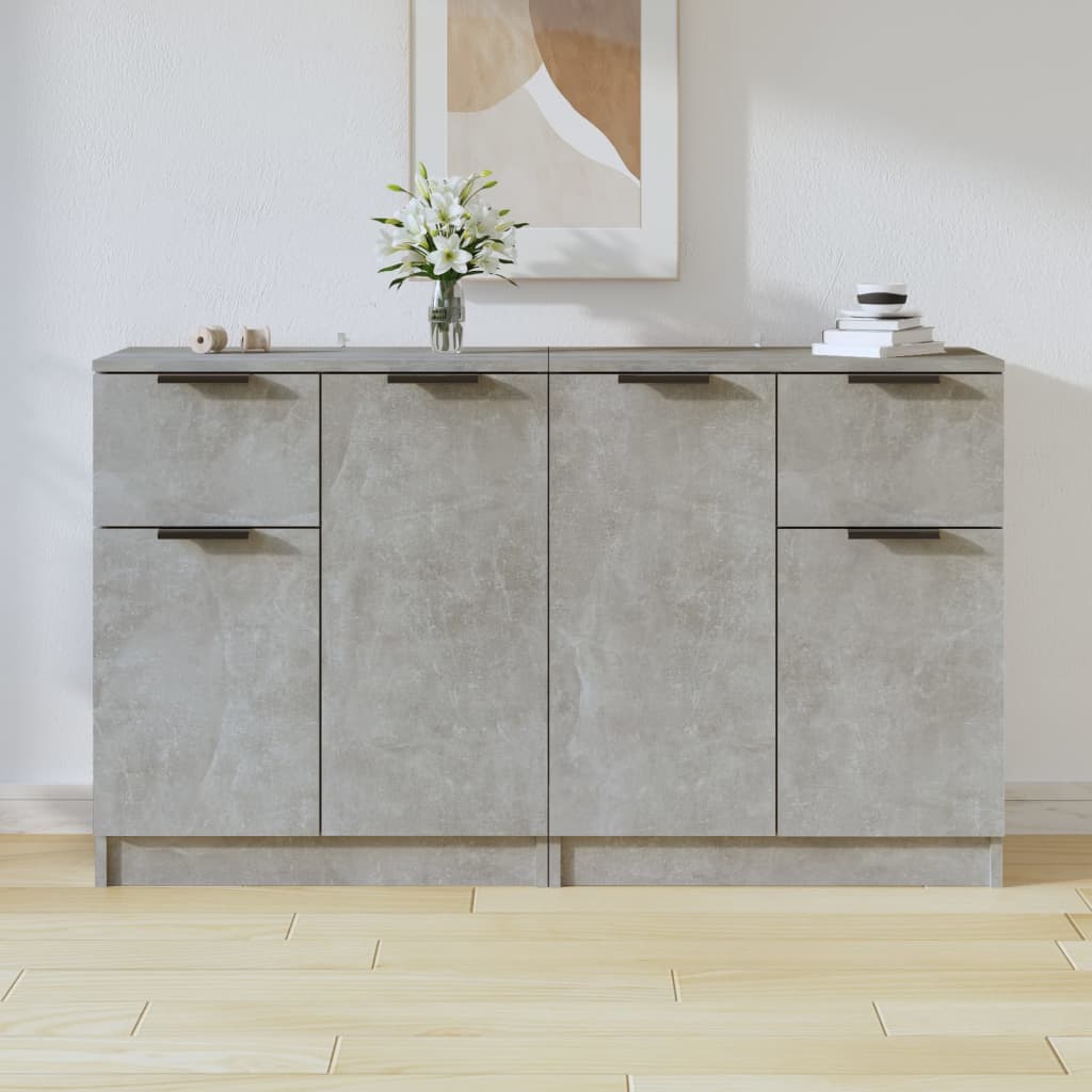 Sideboards 2 Pieces Concrete Grey 60x30x70 cm Engineered Wood