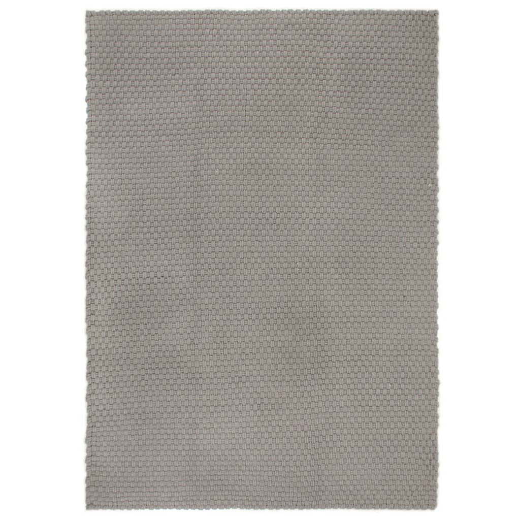 Rug Rectangular Grey 160x230cm Cotton