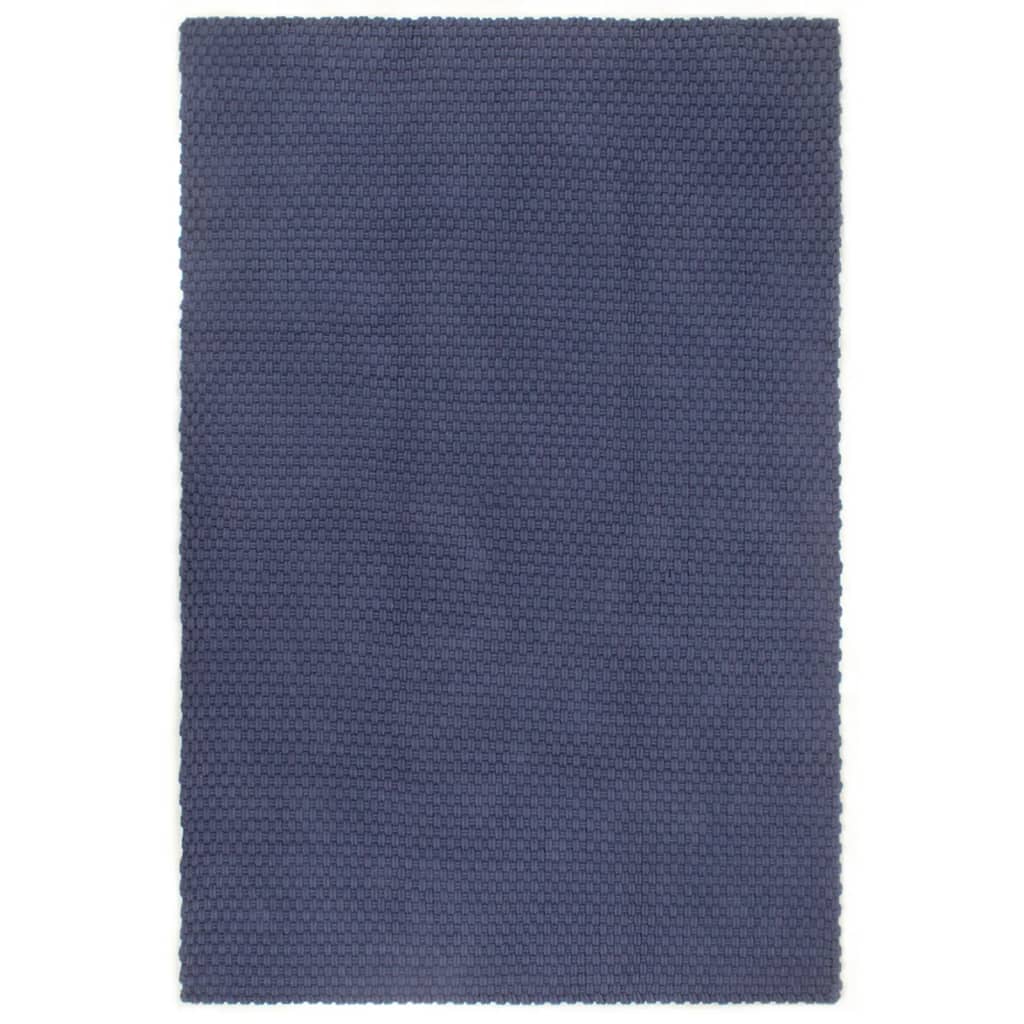 Rug Rectangular Navy Blue 160x230cm Cotton