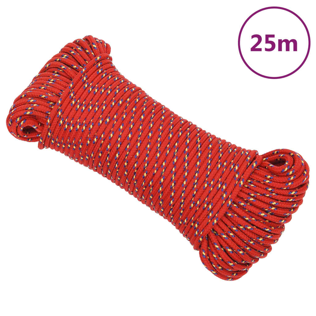 Boat Rope Red 3 mm 25 m Polypropylene