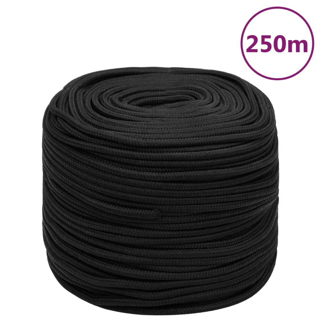 Boat Rope Full Black 10mm 250 m Polypropylene