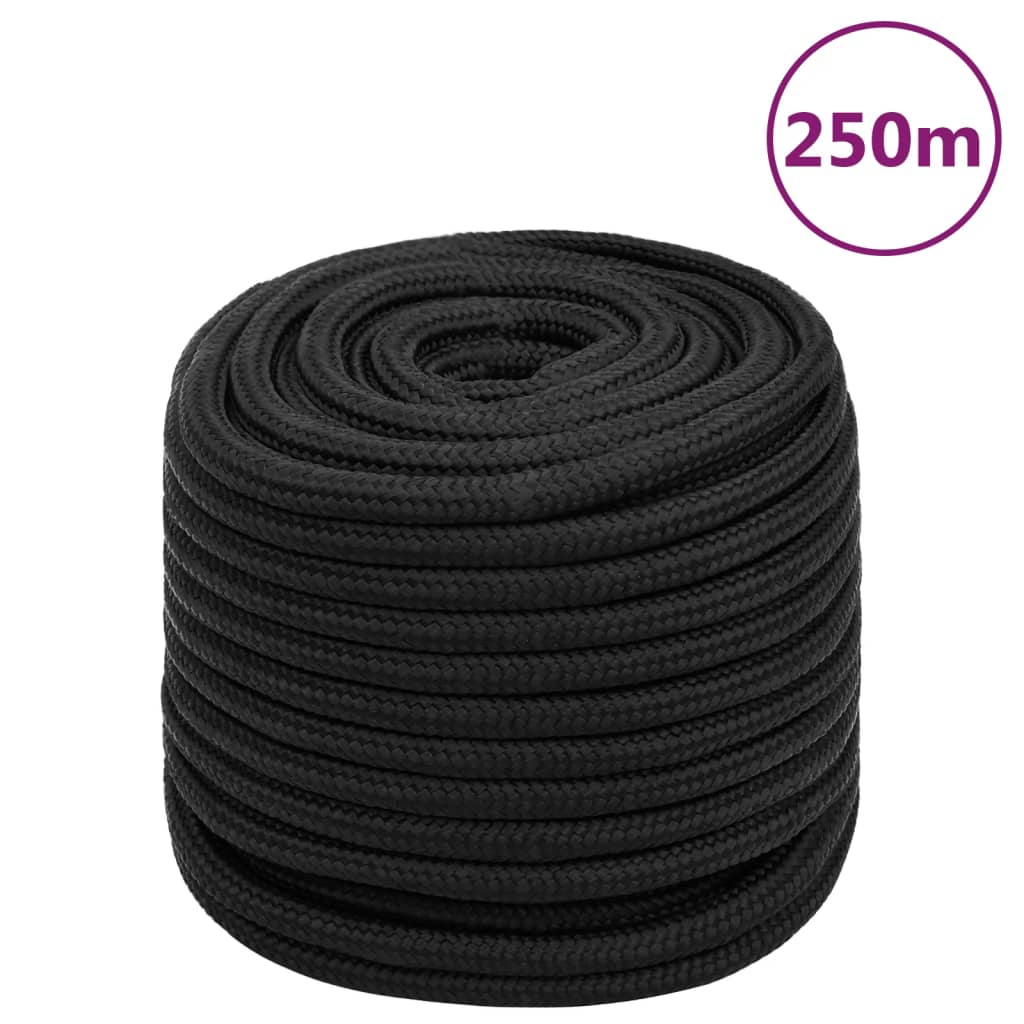 Boat Rope Full Black 16 mm 250 m Polypropylene
