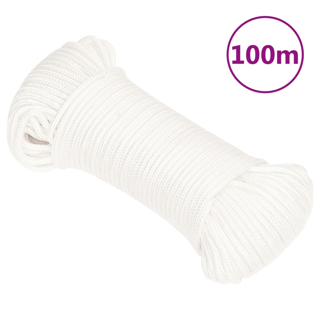 Boat Rope Full White 5 mm 100 m Polypropylene