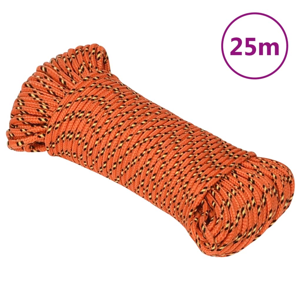 Boat Rope Orange 3 mm 25 m Polypropylene