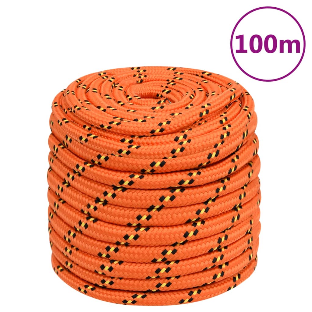 Boat Rope Orange 16 mm 100 m Polypropylene