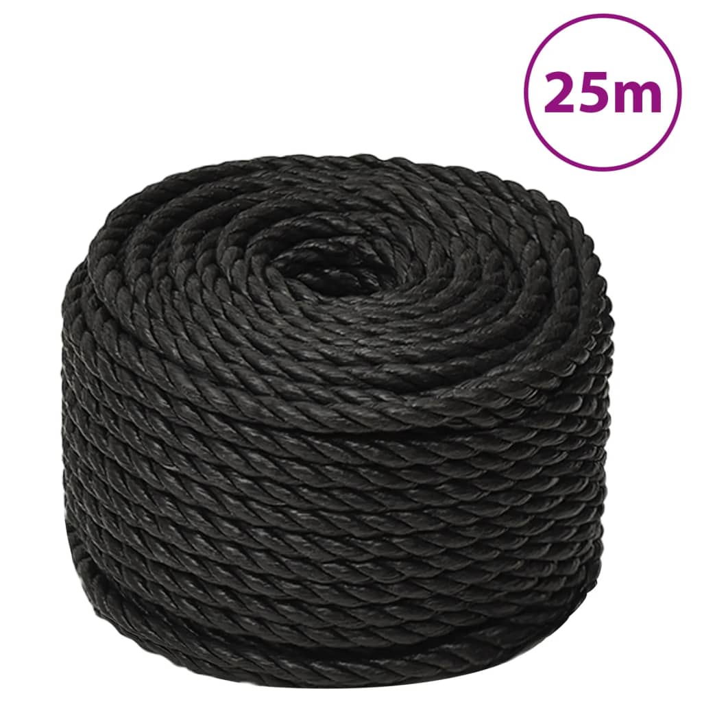 Work Rope Black 12mm 25 m Polypropylene