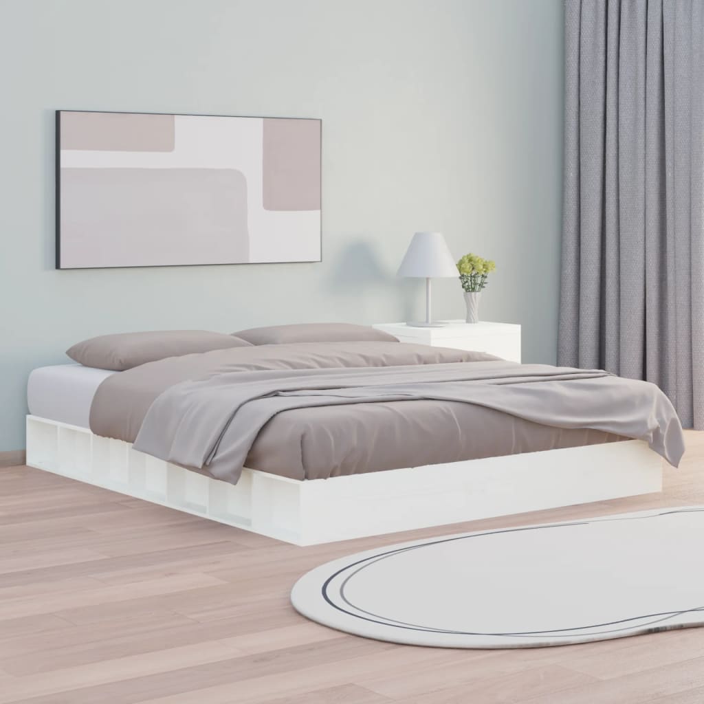 Bed Frame White 120x200 cm Solid Wood