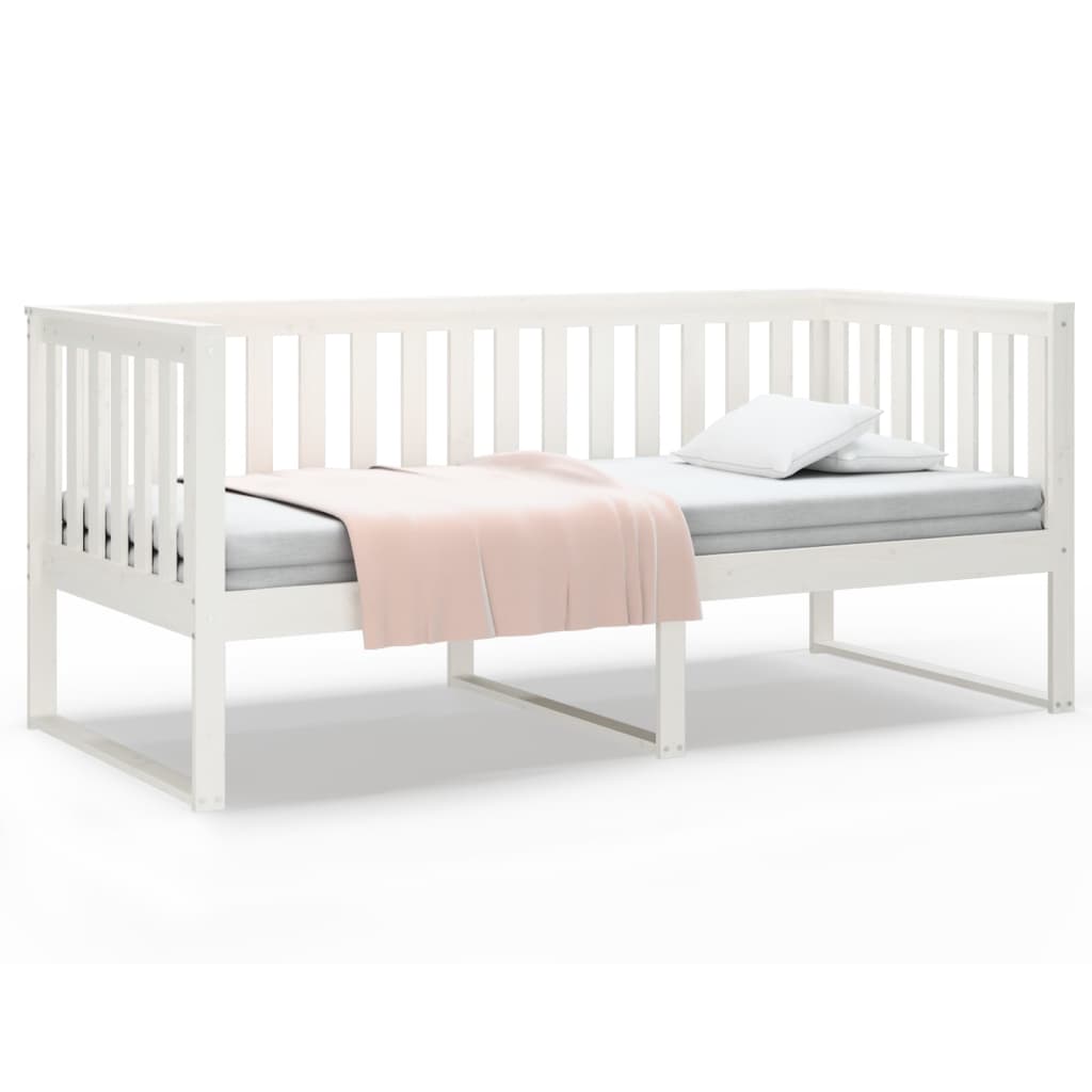 Day Bed White 90x190 cm Solid Wood Pine
