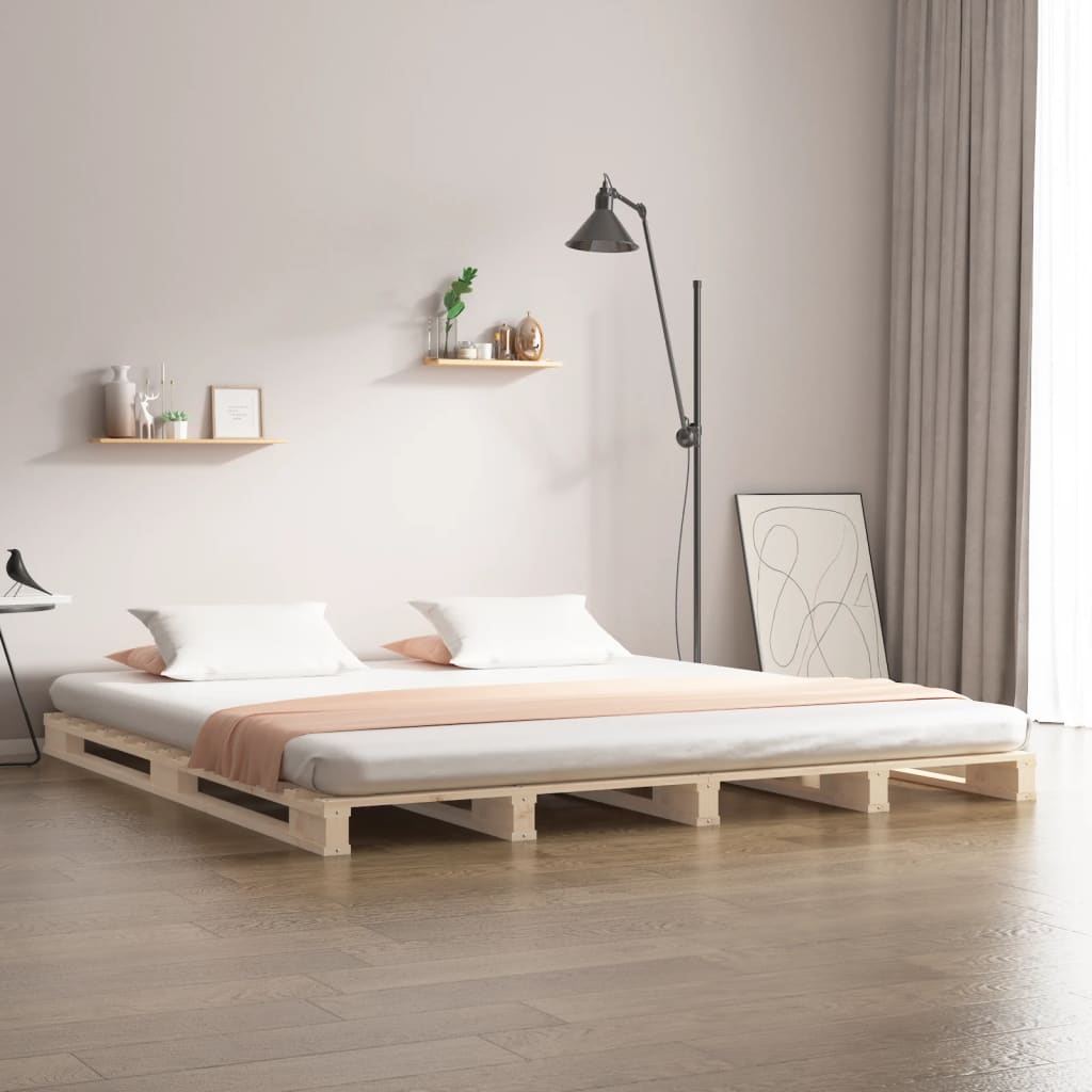 Pallet Bed 120x190 cm Small Double Wood Pine