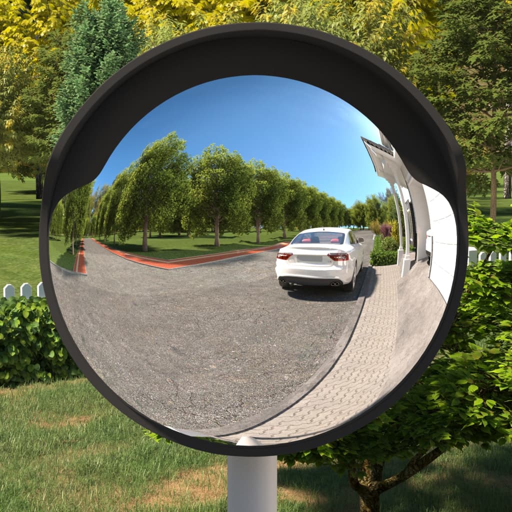 Outdoor Convex Traffic Mirror Black Ã ̃60 cm Polycarbonate
