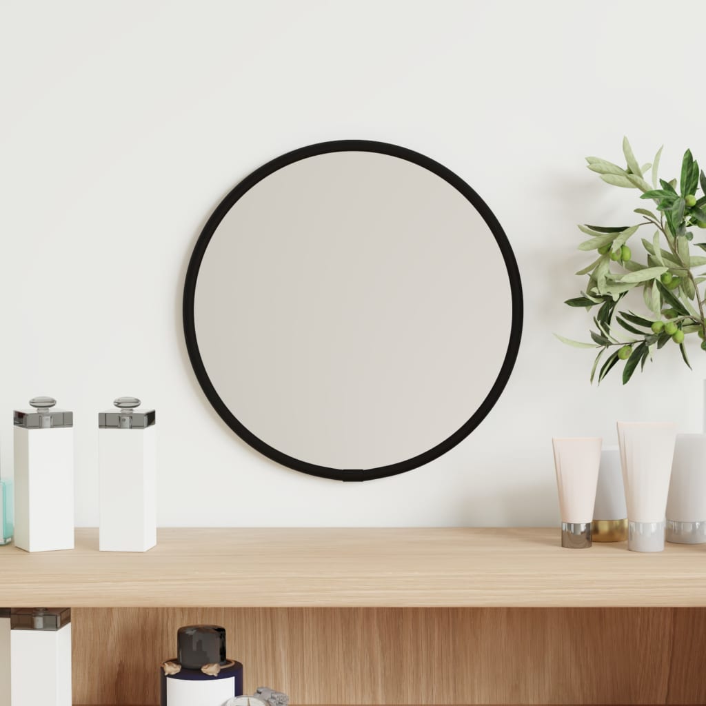 Wall Mirror Black 20cm Round