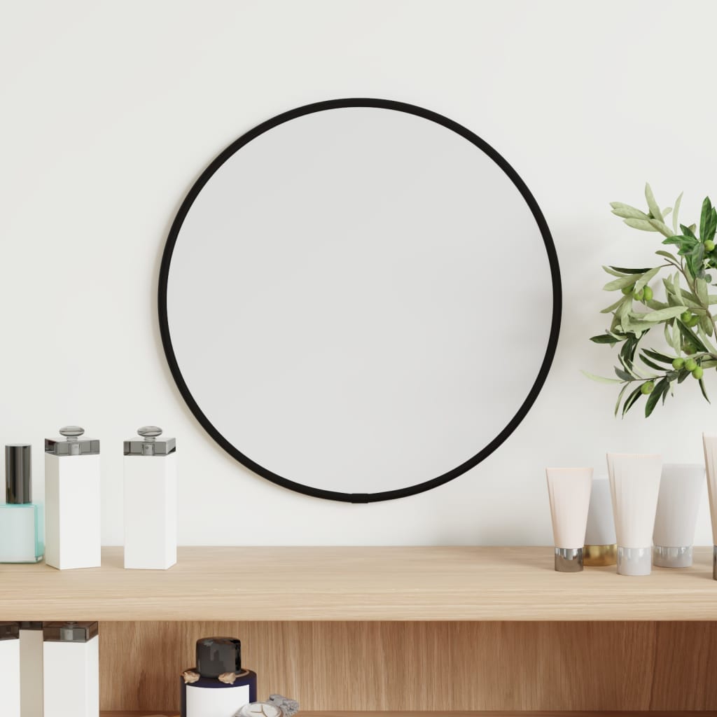 Wall Mirror Black 30cm Round