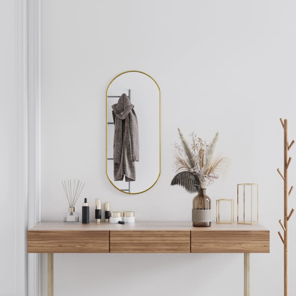 Wall Mirror Gold 80x35cm Oval