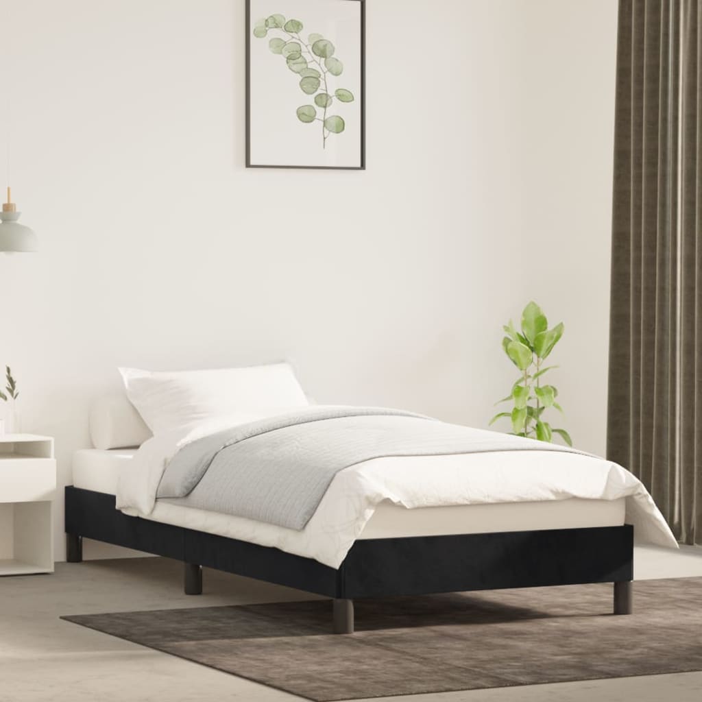 Bed Frame Black 90x190cm 3FT Single Velvet