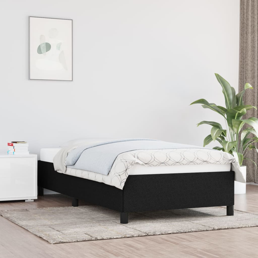 Bed Frame Black 90x190 cm Single Fabric
