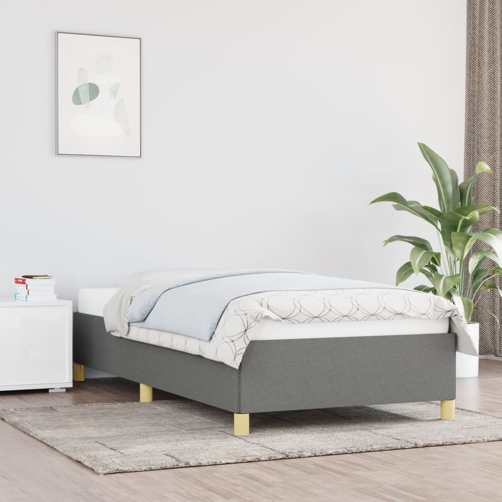 Bed Frame Dark Grey 90x190cm 3FT Single Fabric