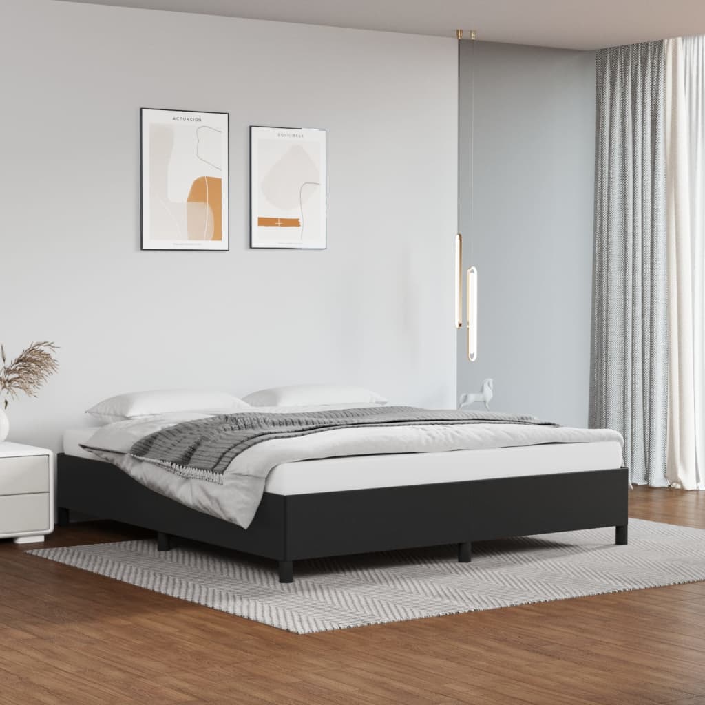 Bed Frame Black 180x200cm 6FT Super King Faux Leather