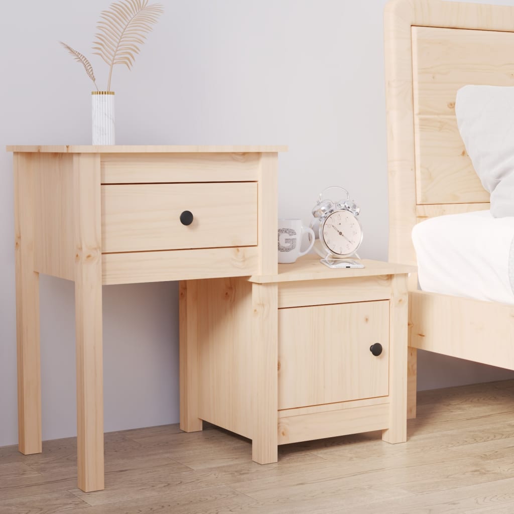 Bedside Table - ABBOTSFORD Nightstand Natural 79.5cm