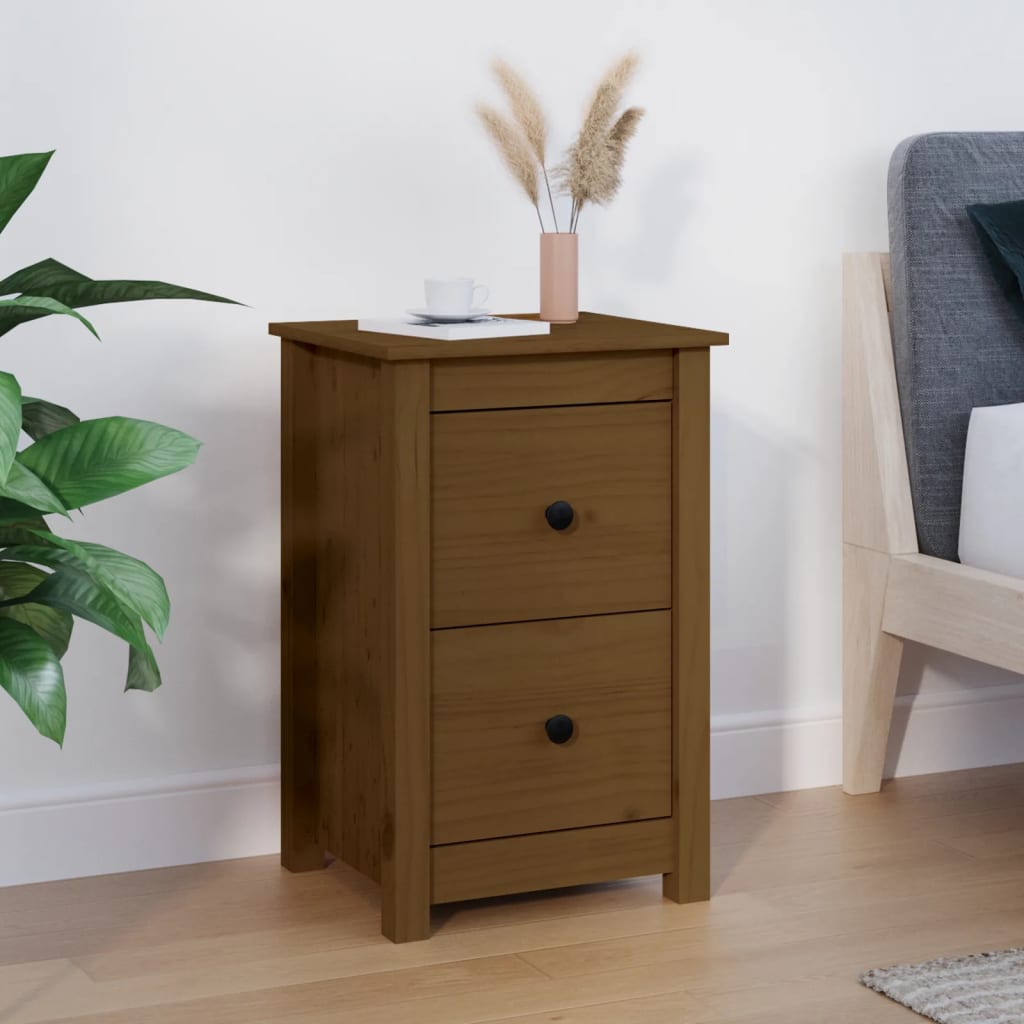 Bedside Table - NORMAN Jay Nightstand Honey Brown 40cm