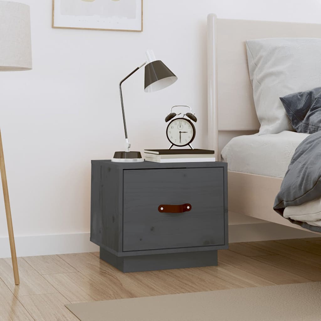 Bedside Table - SCOTT Nightstand Grey 40cm