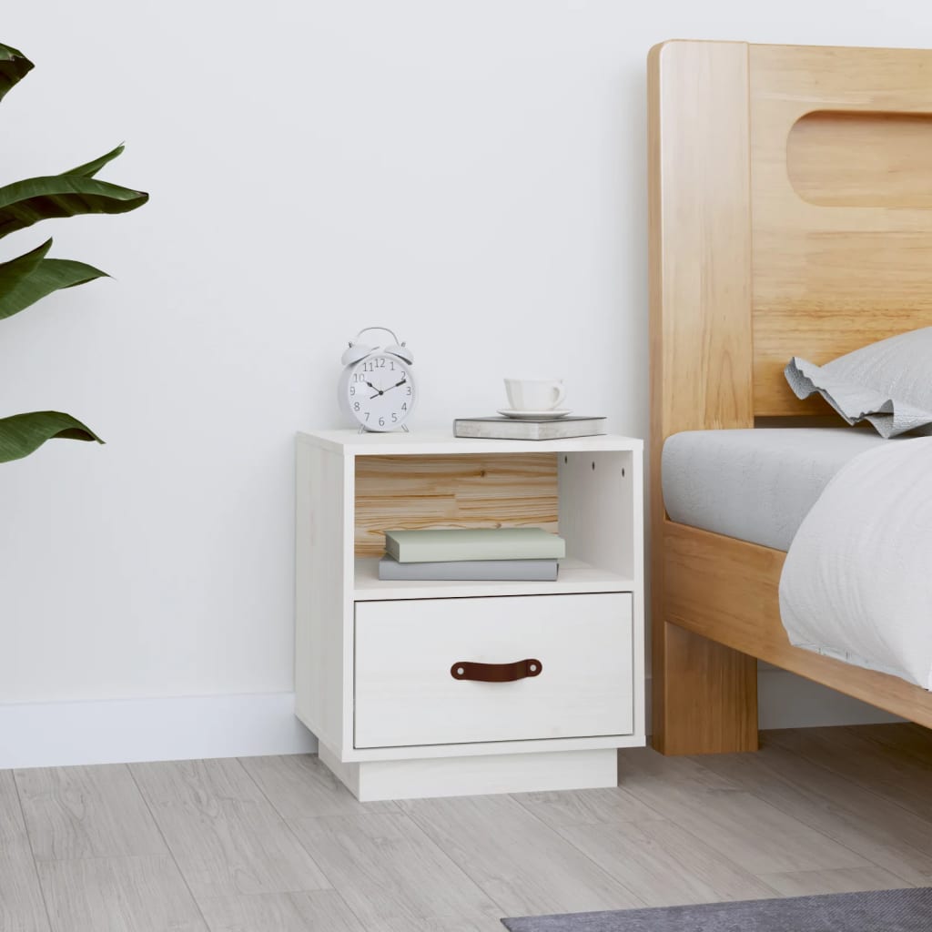 Bedside Table - SIENA Max Nightstand White 40cm