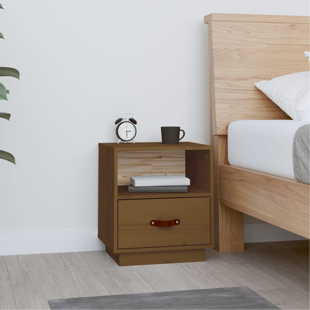 Bedside Table - SIENA Jay Nightstand Honey Brown 40cm