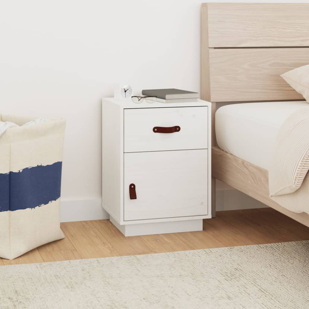 Bedside Table - SALEM Nightstand White 40cm